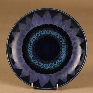 Arabia Kuutamo lautanen, käsinmaalattu, suunnittelija Hilkka-Liisa Ahola, käsinmaalattu, signeerattu