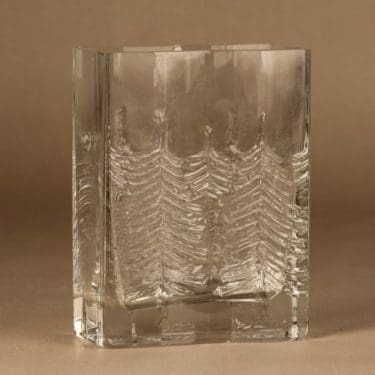 Iittala Kuusi maljakko, kirkas, suunnittelija Heikki Orvola,