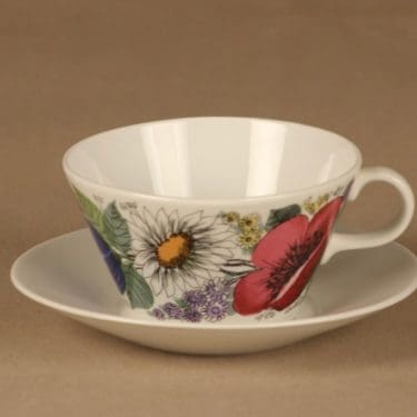 Arabia Valmu teekuppi, monivärinen, suunnittelija Esteri Tomula, kukka