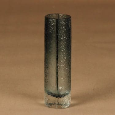 Riihimäen lasi 1456 maljakko, siniharmaa, suunnittelija Tamara Aladin,