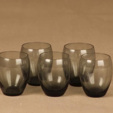 Nuutajärvi 2702 lasi, harmaa, 5 kpl, suunnittelija Saara Hopea