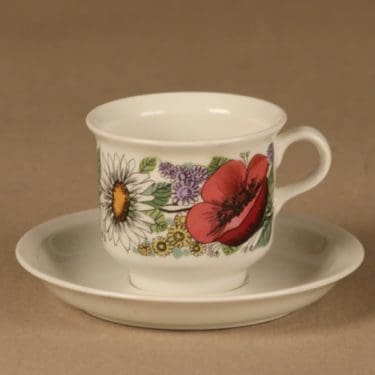 Arabia Valmu kahvikuppi, monivärinen, suunnittelija Esteri Tomula,