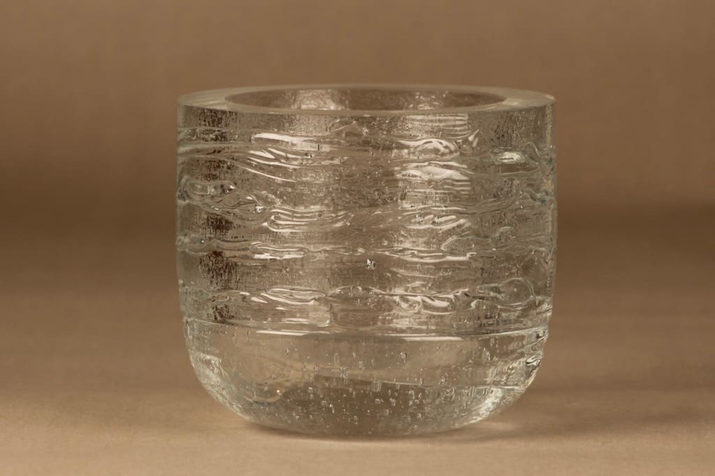 Iittala Arkipelago maljakko, kirkas, suunnittelija Timo Sarpaneva, massiivinen