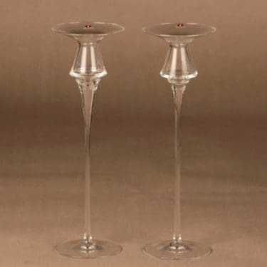 Iittala Cecilia kynttilänjalka, kirkas, 2 kpl, suunnittelija Valto Kokko,