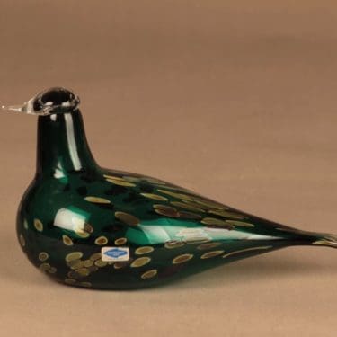 Nuutajärvi lintu , Pekkasiini, suunnittelija Oiva Toikka, Pekkasiini, signeerattu