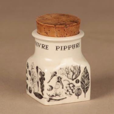 Arabia Maustekuvio maustepurkki, Pippuri, suunnittelija Esteri Tomula, Pippuri, pippuri, mauste