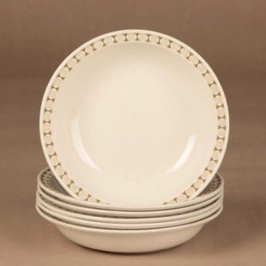 Arabia Seita lautanen, syvä, 6 kpl, suunnittelija Raija Uosikkinen, syvä