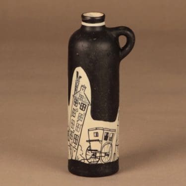 Kupittaan savi maljakko, käsinmaalattu, suunnittelija H.C.von Rymsolykin, käsinmaalattu, signeerattu