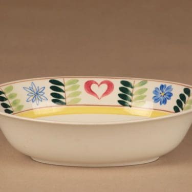 Arabia Pirtti tarjoilukulho, käsinmaalattu, suunnittelija Svea Granlund, käsinmaalattu