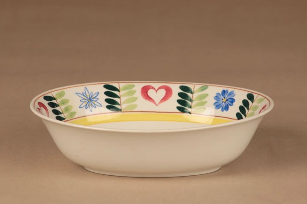 Arabia Pirtti tarjoilukulho, käsinmaalattu, suunnittelija Svea Granlund, käsinmaalattu