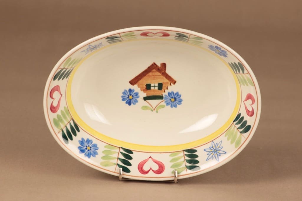 Arabia Pirtti tarjoilukulho, käsinmaalattu, suunnittelija Svea Granlund, käsinmaalattu kuva 2