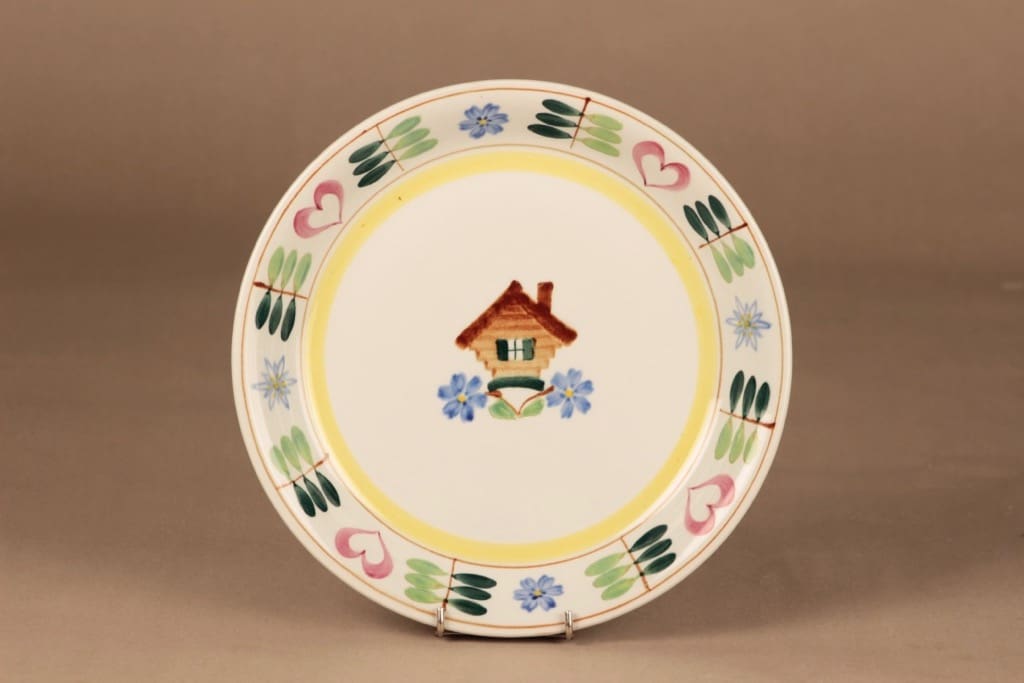 Arabia Pirtti tarjoilulautanen, käsinmaalattu, suunnittelija Svea Granlund, käsinmaalattu