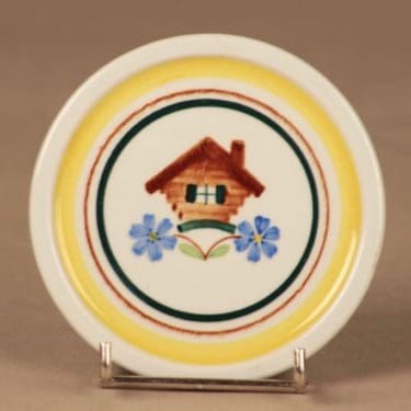 Arabia Pirtti seinälautanen, käsinmaalattu, suunnittelija Svea Granlund, käsinmaalattu