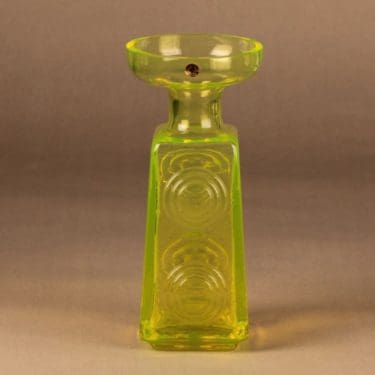 Riihimäen lasi Auringonkukka maljakko, keltainen, suunnittelija Tamara Aladin,