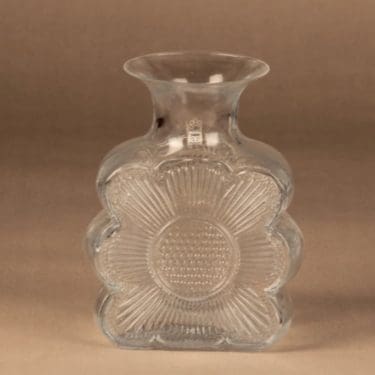 Riihimäen lasi Amuletti maljakko, kirkas, suunnittelija Tamara Aladin,