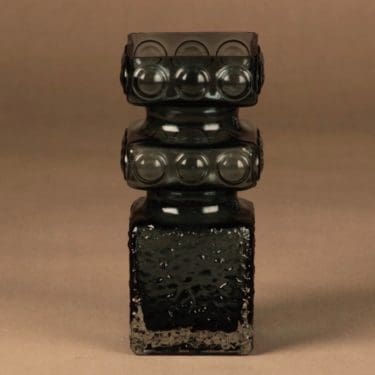 Riihimäen lasi Kehrä maljakko, siniharmaa, suunnittelija Tamara Aladin,