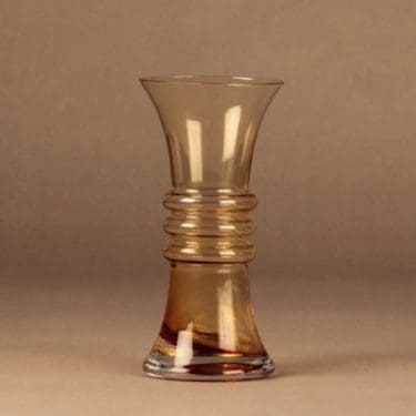 Riihimäen lasi Kielo maljakko, amber, suunnittelija Tamara Aladin,