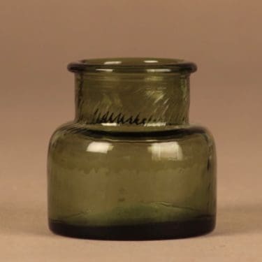 Riihimäen lasi Neptuna purkki, vihreä, suunnittelija Nanny Still,