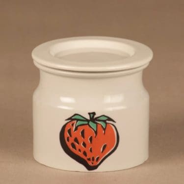 Arabia Tutti Frutti purkki, Mansikka, suunnittelija Ulla Procope, Mansikka, hedelmä, serikuva