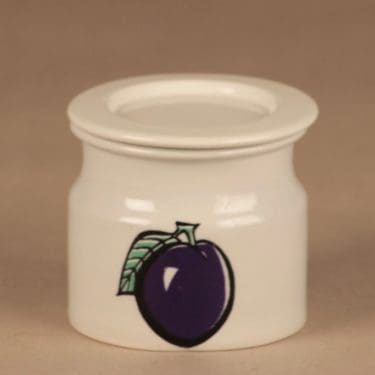 Arabia Tutti Frutti purkki, Luumu, suunnittelija Ulla Procope, Luumu, hedelmä, serikuva