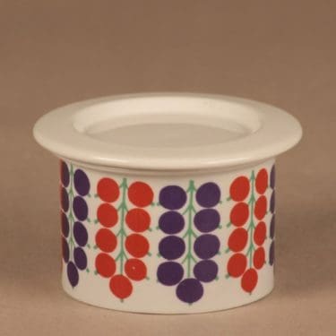 Arabia Pomona Viinimarja purkki, Viinimarja, suunnittelija Raija Uosikkinen, Viinimarja, marja, serikuva