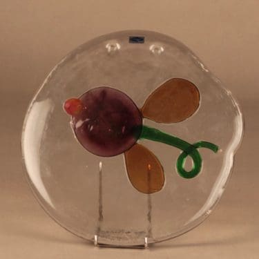 Nuutajärvi Riippu taide-esine, signeerattu, suunnittelija Oiva Toikka, signeerattu