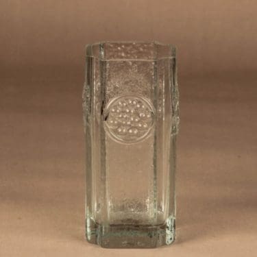 Riihimäen lasi Rondella maljakko, kirkas, suunnittelija Tamara Aladin,