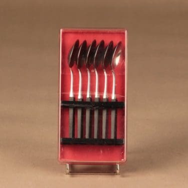 Fiskars Triennale pikkulusikka, musta, teräs, 6 kpl, suunnittelija Bertel Gadberg,