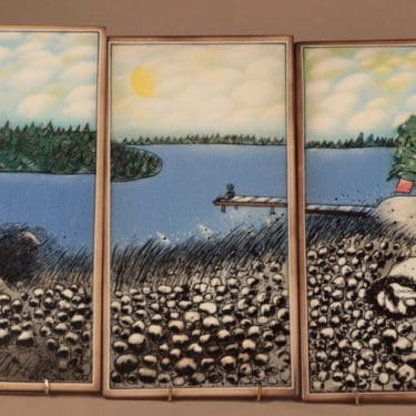 Arabia HLS triptyykki, Kesä sydämissämme, 3 kpl, suunnittelija Heljä Liukko-Sundström, Kesä sydämissämme