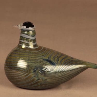 Nuutajärvi lintu  , Alli, suunnittelija Oiva Toikka, Alli, signeerattu