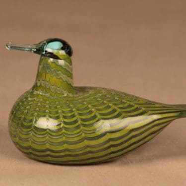 Nuutajärvi lintu  , Tavi, suunnittelija Oiva Toikka, Tavi, signeerattu