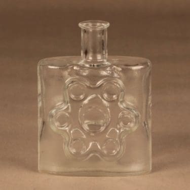 Riihimäen lasi Paukkurauta koristepullo, kirkas, suunnittelija Erkkitapio Siiroinen, kirkas