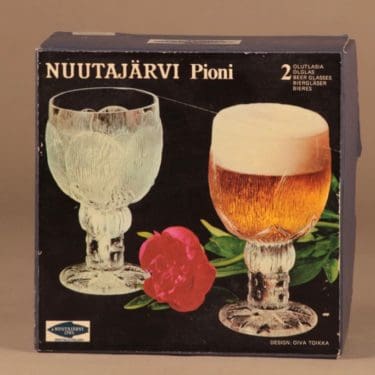 Nuutajärvi Pioni olutlasi 33 cl, 2 kpl suunnittelija Oiva Toikka