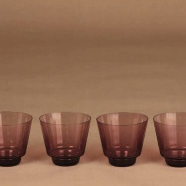 Iittala i-106 lasi, lila, 4 kpl, suunnittelija Timo Sarpaneva,
