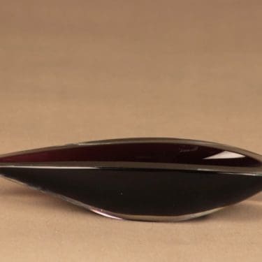 Nuutajärvi Pajunlehti taide-esine, signeerattu, suunnittelija Kaj Franck, signeerattu