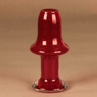 Riihimäen lasi Puisto maljakko, rubiininpunainen, kirkas, suunnittelija Ulla-Maija Wikman,