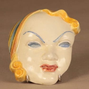 Kupittaan savi seinäkoriste, käsinmaalattu, suunnittelija Okki Laine, käsinmaalattu