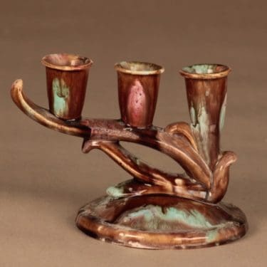 Kupittaan savi kynttelikkö, ruskea, vihreä, suunnittelija ,