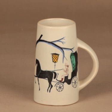 Kupittaan Savi muki, käsinmaalattu, suunnittelija , käsinmaalattu, signeerattu