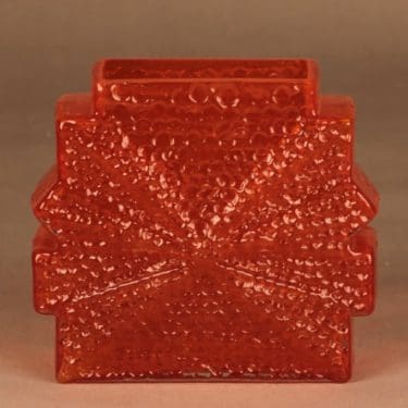 Riihimäen lasi Stellaria maljakko, oranssi, suunnittelija Nanny Still,