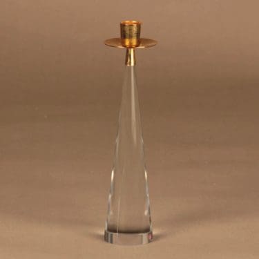 Iittala Ascot kynttilänjalka, kirkas, kulta, suunnittelija Timo Sarpaneva,