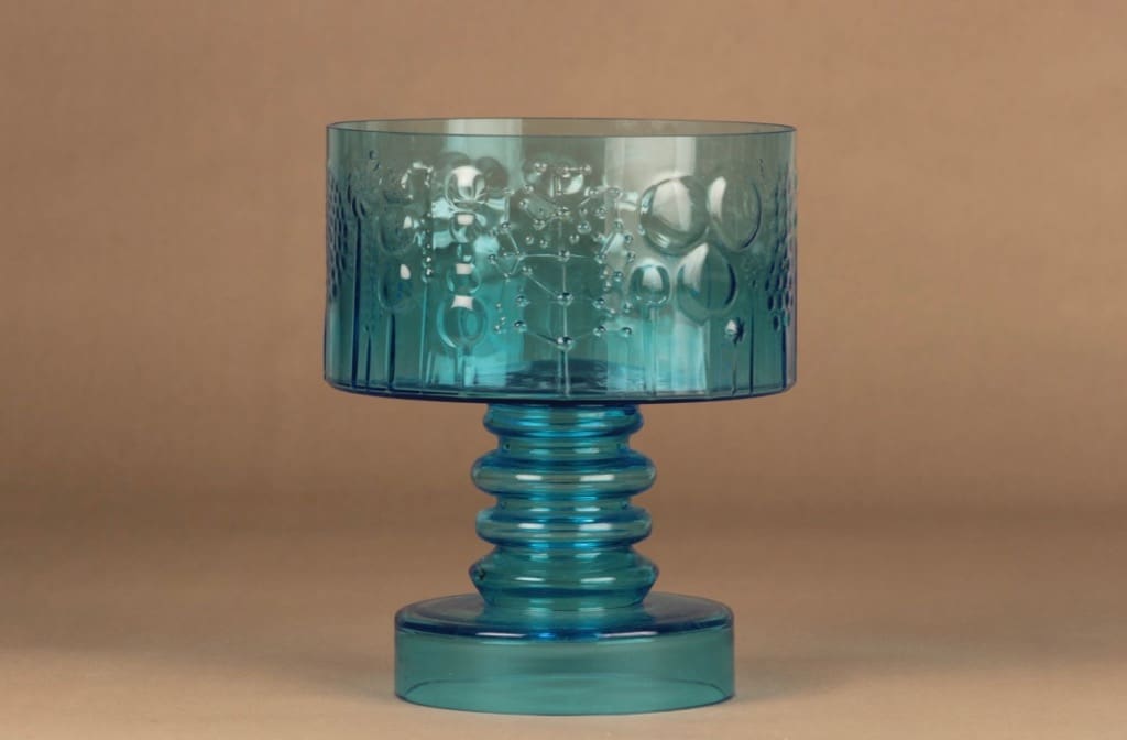 Nuutajärvi Flora malja, jalallinen, suunnittelija Oiva Toikka, jalallinen