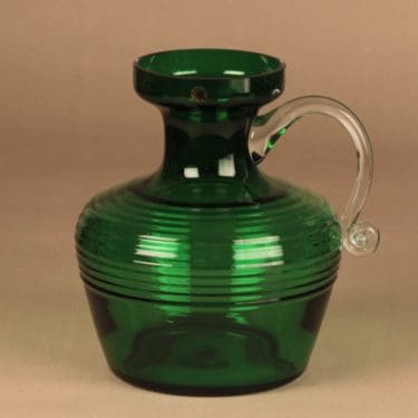 Riihimäen lasi Kleopatra maljakko, vihreä, suunnittelija Tamara Aladin,