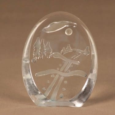 Iittala 2840 glass card Ski Trail designer Tiina Nordström