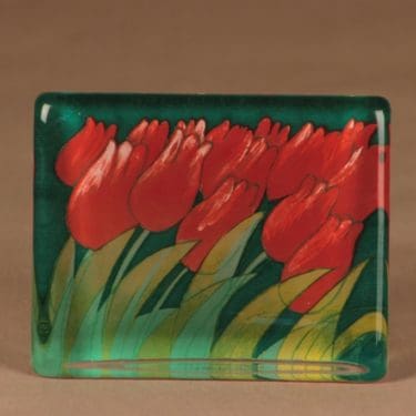 Iittala glass card Red Tulips designer Heljä Liukko-Sundström