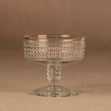 Riihimäen lasi Barokki annoskulho, jalallinen, suunnittelija Erkkitapio Siiroinen, jalallinen