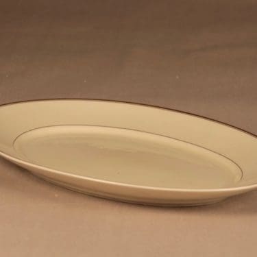 Arabia Elite tarjoiluvati, valkoinen, kulta, suunnittelija Olga Osol, raita