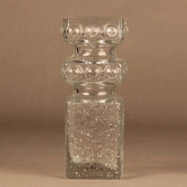 Riihimäen lasi Kehrä maljakko, kirkas, suunnittelija Tamara Aladin,