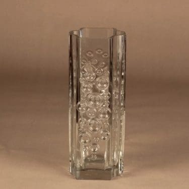 Riihimäen lasi Presto maljakko, kirkas, suunnittelija Tamara Aladin,