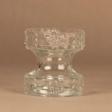 Riihimäen lasi Mesimarja maljakko/kynttilänjalka, kirkas, suunnittelija Tamara Aladin,